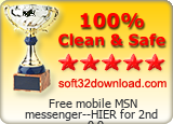 Free mobile MSN messenger--HIER for 2nd 0.9 Clean & Safe award